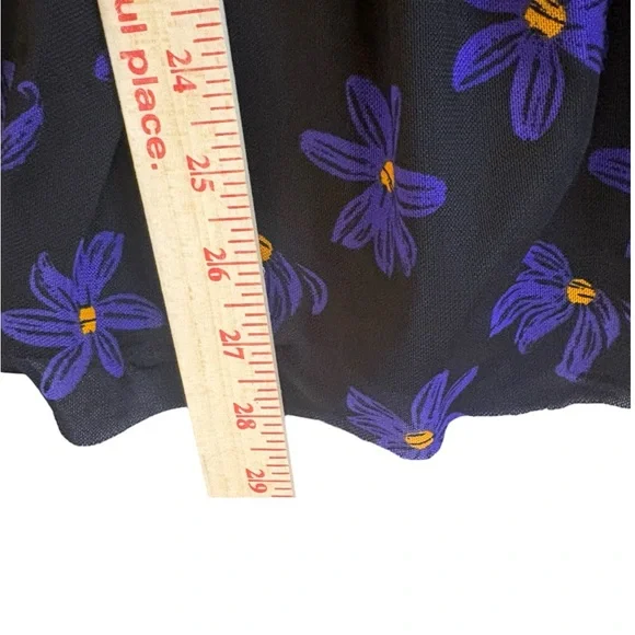 Ava & Viv 3X NWT Black Purple Floral Peplum Blouse Smocked Waist Flutter Sleeve - Picture 7 of 9